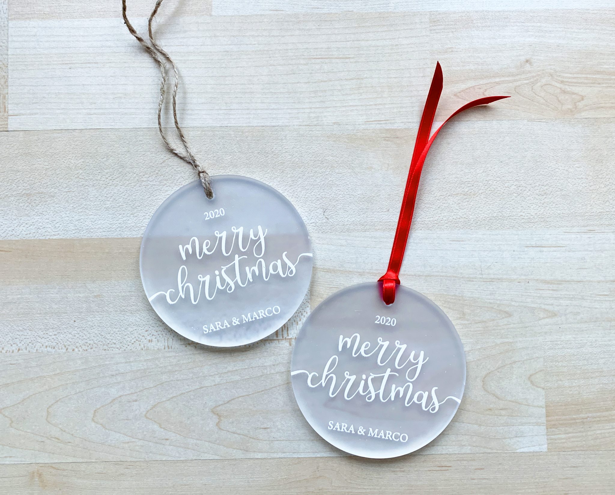 Palline Di Natale Personalizzate, Palla Di Natale Personalizzata Legno Con Nome Ornamenti