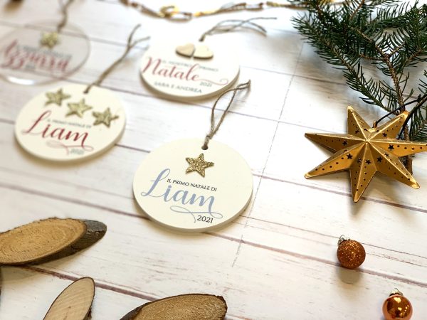 Decorazioni natalizie personalizzate bianche