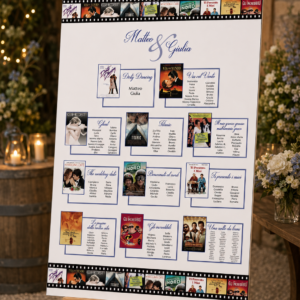 Tableau cinema Tableau matrimonio tema cinema personalizzato su pannello in forex
