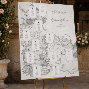 Taleau GOT Tableau matrimonio tema Game of Thrones personalizzato su pannello in forex
