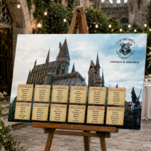 Tableau matrimonio tema Harry Potter personalizzato su pannello in forex