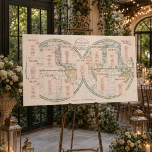tableau planisfero vintage Tableau matrimonio tema viaggio planisfero vintage personalizzato su pannello in forex