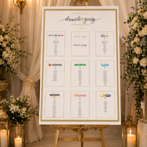 Tableau matrimonio tema shopping online personalizzato su pannello in forex
