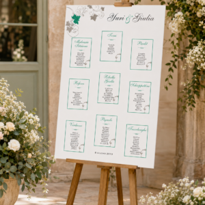Tableau matrimonio tema vino personalizzato su pannello in forex